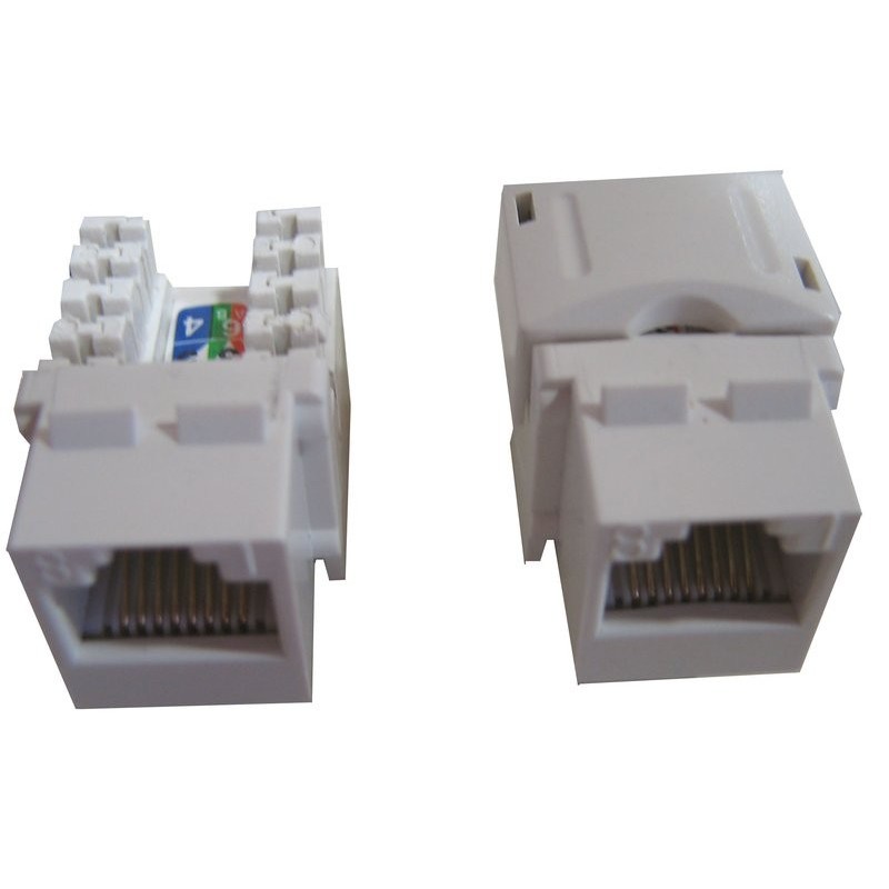 Paquete de 5 conectores RJ45 hembra a hembra, cable Ethernet LAN, cable  recto en línea CAT 5 5E Cat5E, extensor de enchufe adaptador 8P8C para  cámara